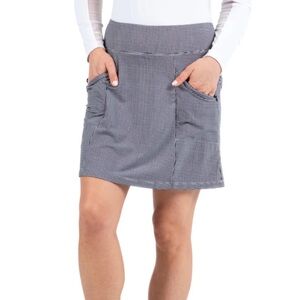 IBKUL Mini Check Print Skort Black UPF 50+ Pockets Golf Pickleball Size XL